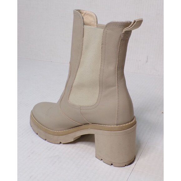 NEROGIARDINI Heeled Leather Chelsea Boot Booties Beige Khaki 9 - Picture 10 of 13